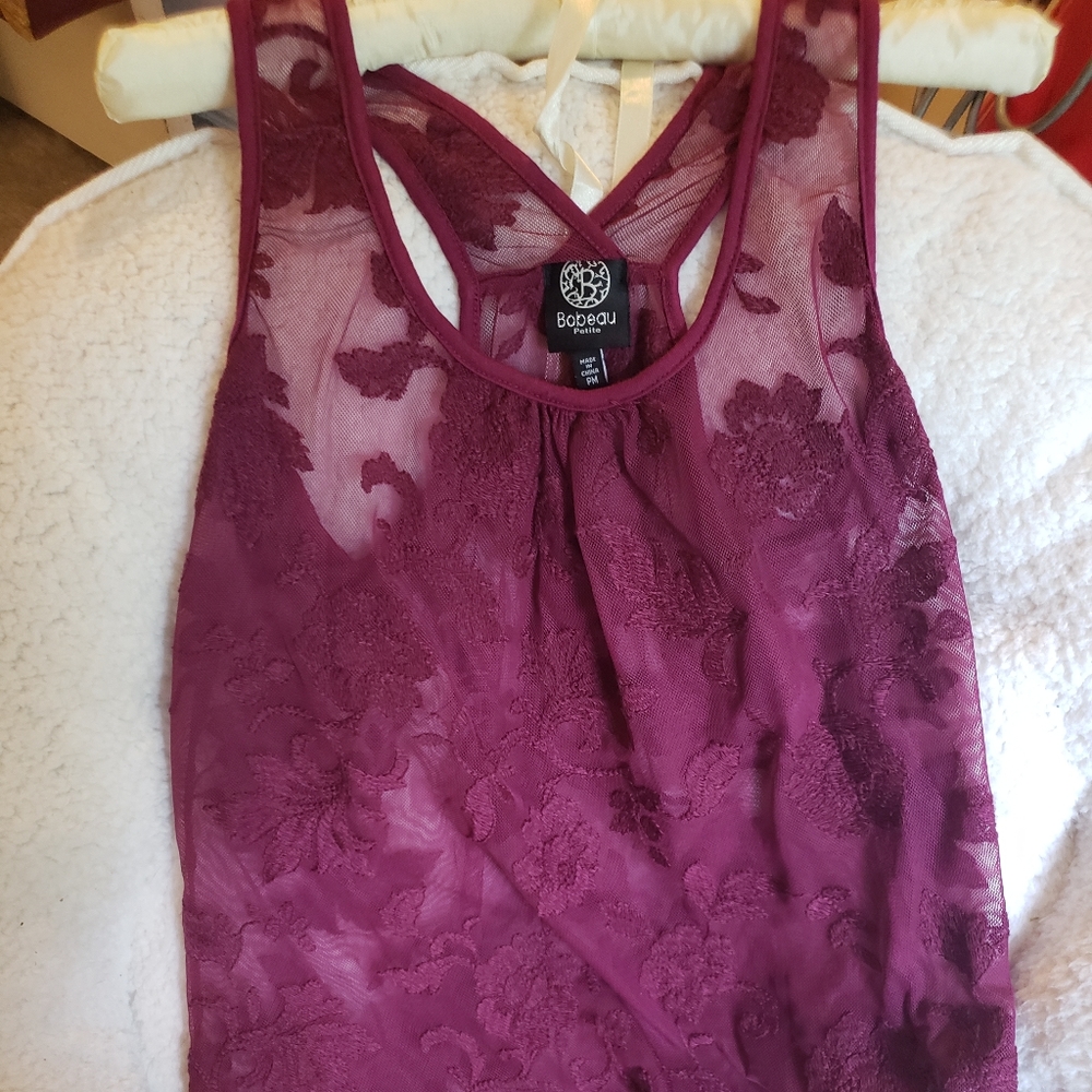 Bobeau Women Red Tank Top M Petites